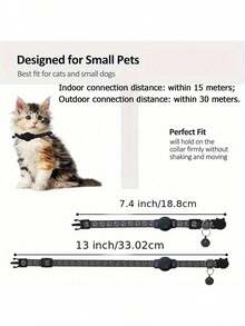 Pet Cat Collar Set, Includes Collar, Locator And Silicone Protective Case, GPS Smart Anti-Lost Locator - Real-Time Tracking, No Installation Required, Compatible With IOS Devices Only - Black - View 6