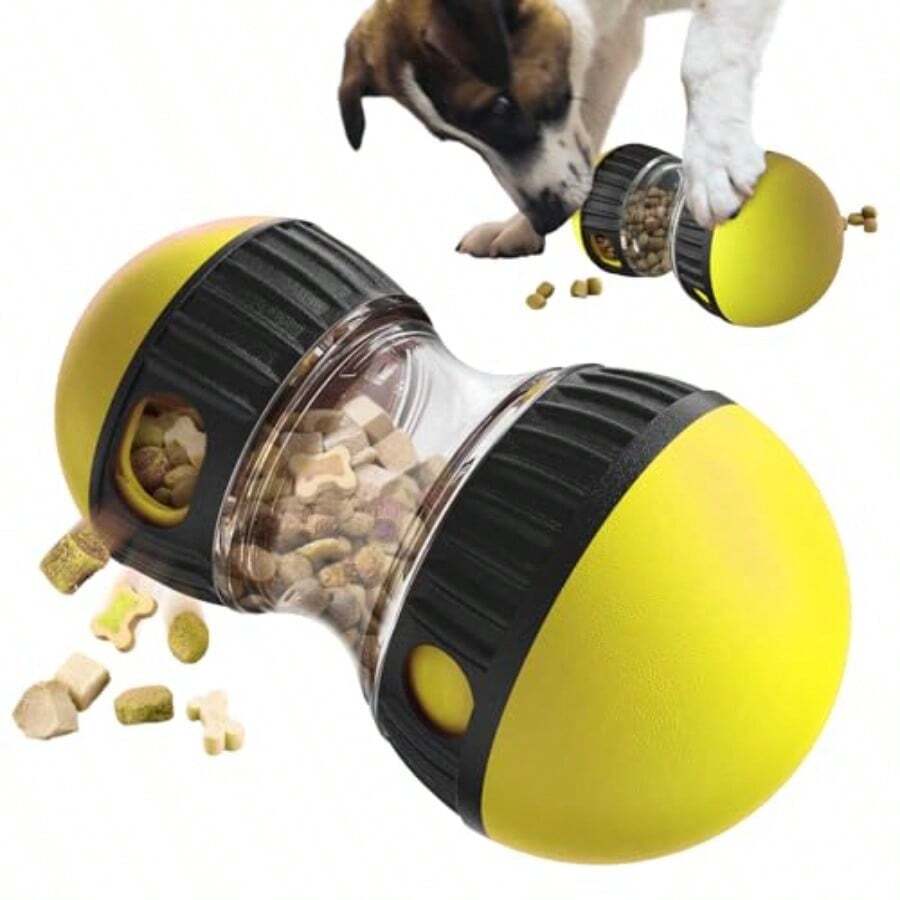 Dog Interactive Toys Dogs Puzzles Feeder Adjustable Food Dispensing Treat Dispenser Slow Feeding For IQ/Physical Training And Brain Stimulation Large Medium Small Dog - 黃色 - 查看 1