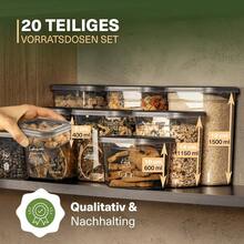 Airtight Storage Containers with Lids | 20-Piece Storage Container Set | For Muesli, Flour, and Sugar Storage | Practical Kitchen Storage Box for All Foods - Übersicht 9