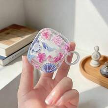 Funda para auriculares inalámbricos con diseño de vida marina, resistente a arañazos y cubierta protectora anti-caídas compatible con auriculares inalámbricos Apple - transparente - Ver 16