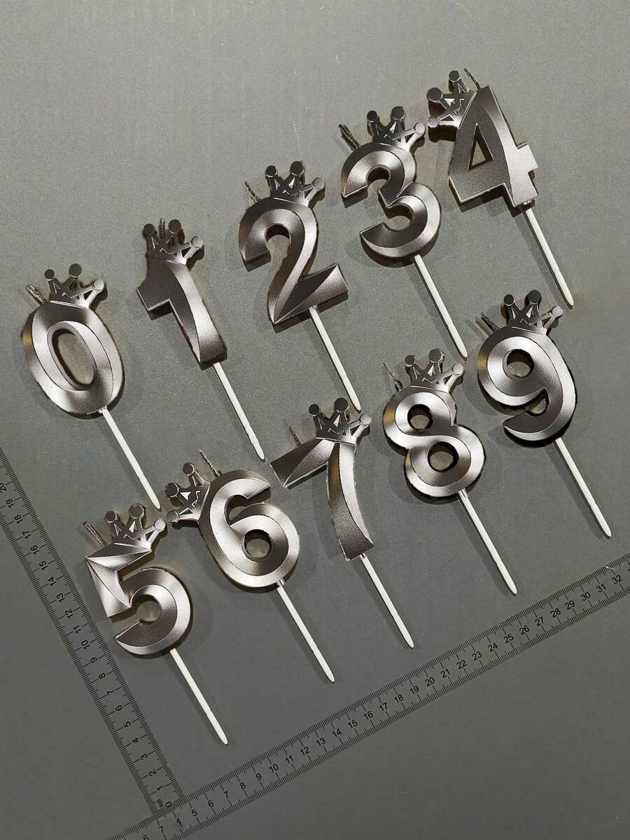 1件創意彩色皇冠數字生日蠟燭,彩色派對裝飾蠟燭 - 查看 1