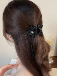 MH 2pcs Delicate Bow Clip Hair Claws, Suitable For Daily Use Summer Hair Accessories Vacay Hair Clips - Black - View 2