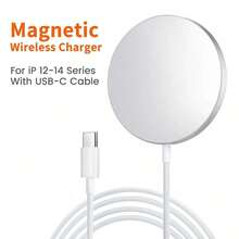 磁吸式快速无线充电器，兼容苹果原装 MagSafe，Type-C 接口，适用于 和 iPod 系列 - 白色 - 查看 6