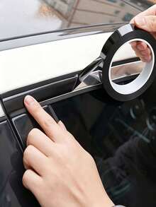 Black Car Decorative Film, Waterproof Door And Window Frame Protection Film, Self-Adhesive Glossy/Matte Black Car Trim Film, Suitable For Whole Car, Scratch-Resistant, Waterproof And Durable - A - View 10