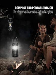 4 قطع أضواء LED تعمل بالبطارية، إضاءة محمولة تعمل بالبطارية للبقاء على قيد الحياة، فوانيس للتخييم، مناسبة للأعاصير والطوارئ والعواصف وانقطاع الكهرباء، إضاءة خارجية قابلة للطي للحديقة والباحة والمشي - أسود - مشاهدة 6