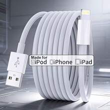 3.3Ft/6.6Ft Fast Charging Data Cable USB To Lightning, High-Efficiency Data Transfer & Quick Charging Cable Compatible With Apple 14/13/12/11/XR/Xs Max/8/7 Plus/SE/IPod Charger Accessories - White - View 1