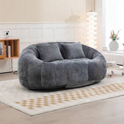 Bean Bag Sofa Lazy Sofa Durable Comfort Lounger High Back Bean Bag Chair Couch For Erwachsene And Kinder, Indoor & Outdoor, Accent Floor Soft Lounge Chair (Gray Chenille)