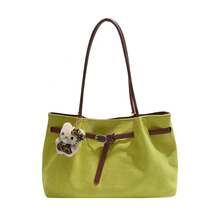 Bolso de mano moderno y versátil para mujer, estilo casual elegante con un toque de alta gama, bolso de hombro estiloso ideal para ir de compras, bolso de gamuza sencillo para mujer con gran capacidad, nuevo bolso de hombro vintage esmerilado de otoño 2026, bolso tote para ir al trabajo. - Marrón sin colgante - Ver 7