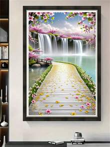 1pc Diamond Painting Kit - Landscape Theme Full Round Diamond, Suitable For Beginners, Perfect For Home And Office Decor, Excellent Holiday Gift - round diamond - View 3