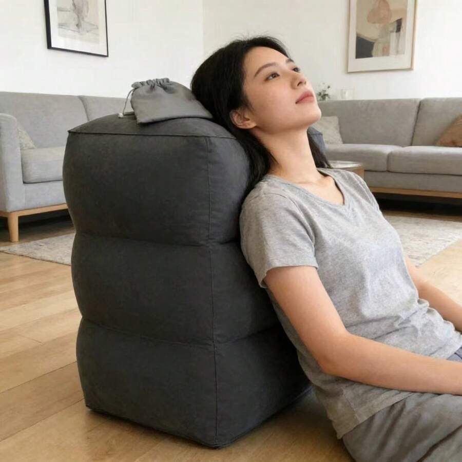 充氣飛機腳踏墊,旅行腿枕,柔軟觸感防滑,強大氣密性,快速充氣與放氣,輕巧可折疊,適用於飛機、火車、汽車、辦公室午睡,有效緩解腿部疲勞 - 彩色 - 查看 1