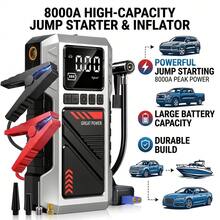 Arrancador de Emergencia para Coche e Inflador de Neumáticos - Banco de Energía Portátil con Pantalla LED, Bomba de Neumáticos Inalámbrica, Inflado Rápido de 150PSI, Linterna y Carga Rápida USB, Sin Necesidad de Energía para Cargar la Batería e Inflar los Neumáticos - T-706/YZ-6602A - Ver 2
