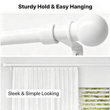 1 Set Suitable For 24-156 Inches, 5/8 Inch Decorative Curtain Rod Set, White Splicing Single Window Curtain Rod For Bathroom, Bedroom, Living Room, Outdoor Patio, Kitchen, Small Curtain Rod - American Style - White - View 9