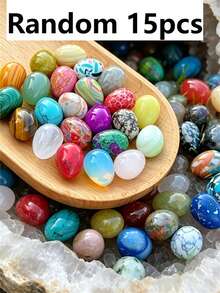 5/10/15/20/30/50/100pcs Natural Polished Gemstone Eggs, Large Polished Mineral Stone Eggs, Palm Chakra Eggs For Anxiety Relief, Chakra Balancing, Easter Decoration, Holiday Gift, Random Color - Natural Mineral Eggs - View 14