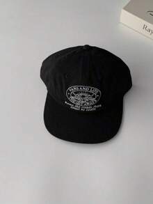 Women's Vintage Letter Baseball Cap, Summer Student Versatile Baseball Cap, Breathable Wide Brim Mesh Cap, Niche Colorblock Flat Brim Baseball Cap, Soft Top Large Logo Embroidered Letter Street Brand Baseball Cap - First Embroidery - View 5