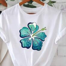 Printed T-Shirt For Men And Women - 白色 - 查看 1