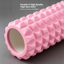 Pink Textured Foam Roller For Deep Tissue Massage, Lightweight & Durable Yoga Column, Waterproof Muscle Recovery Roller For Fitness, Yoga, Running & Gym Workouts - Multicolor - View 2