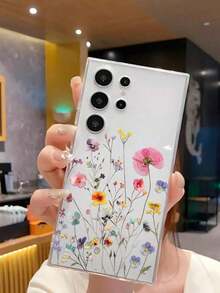 1 Piece Soft Romantic Fashion Floral Print Phone Case Compatible With Huawei Honor, Galaxy A04e/12/A13/A14/A34/A50/A52/A53/A54/S21/S22/S23/S24/S25/S25Ultra/S25FE/S26/S26 PLUS/S26 ULTRA/S26 EDGE, 6A/7A/8A, 12T/13T/15T/15T Pro - 透明 5 - 查看 4