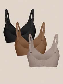 3pcs/Set Wireless Jelly Bra, Comfortable & Soft Women's Fashion Bra - Multicolor - View 3