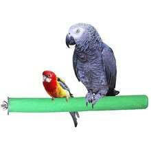 1PC Accessory Color Random Delivery Bird Frosted Perch Parrot Claw Grinding Perch Stand Tiger Skin Cockatiel Wooden Stick Toy Bird Cage Perch Accessory - Style A - View 12
