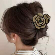 1pc/6PCS Cross-Border New Creative Vintage Rose Flower Claw Clip Fashion Versatile 3D French Bun Hair Claw - Rose Pink - View 7