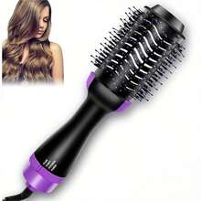 4-In-1 Hot Air Brush Hair Dryer Set | Curling, Straightening, Drying & Styling Tool With Rotating Ceramic Brush | Volumizer Blow Dryer Brush For Women | Ideal Birthday & Christmas Gift For Her | Salon-Style Results At Home - Purple - View 1