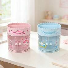 Miniso Sanrio Characters Colorful Afternoon Tea Double Door Rotating Box Cinnamoroll&Hello Kitty&My Melody&Kuromi, Sturdy Material Smooth Rotation, Double Door Storage, Creative Desktop Decor (1 PC) - Multicolor - View 3