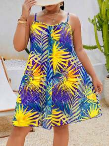Camiseta de talla grande con estampado de color contrastante - Multicolor - Ver 5