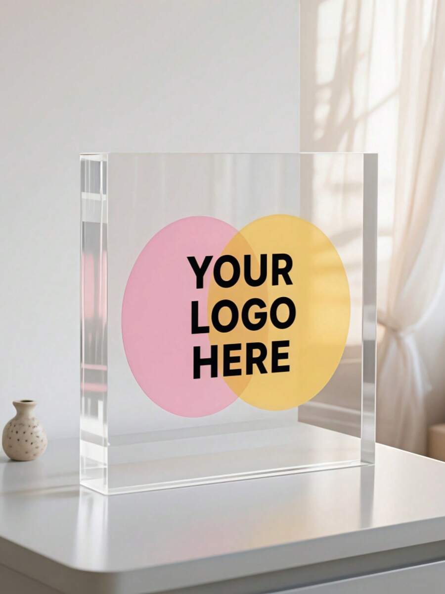 Customized Acrylic Desktop Decoration - Personalized Logo/Design, Modern Office & Home Decor - Multicolor - View 1