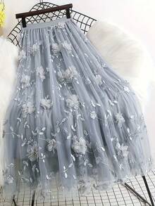 Elegant Skirt For Ladies - Silver Gray - View 2