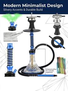 1組德國品質單管矽膠水煙筒，附鋁箔紙與一次性吸嘴，完整套裝 - 均碼 - 查看 5