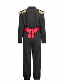 3pcs/Set Boys' Spanish Bullfighter & Flamenco Dancer Costume, Halloween/Carnival Theme Roleplay Outfit, Suitable For School Performance And Back To School Wear (Top+Pants+Belt) - Black - View 13