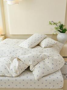 Set 2 Sarung Bantal Motif Garis-garis dengan Pita, Sangat Lembut & Bernapas, Tanpa Isi, Dapat Dicuci dengan Mesin, Gaya Gadis Manis, Cocok untuk Sarung Bantal Model Amplop di Kamar Tidur, Set Sarung Bantal Bernapas untuk Tempat Tidur di Kamar Asrama - Navy Blue - View 4
