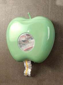 1 pieza Caja de almacenamiento con forma de manzana, Caja de almacenamiento de bolsas con forma de manzana montada en la pared que ahorra espacio | Organizador de empaque de plástico de grado no apto para contacto con alimentos, adecuado para accesorios de almacenamiento de cocina y baño; Estante contenedor de bolsas para mantener la frescura/bolsas de plástico - Multicolor - Ver 5