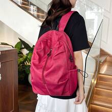 Bolso de mano moderno y versátil para mujer, estilo casual elegante con un toque de alta gama, bolso de hombro estiloso ideal para ir de compras, nueva mochila de verano 2026 para estudiantes universitarios, mochila escolar casual de gran capacidad y a la moda para estudiantes de secundaria y preparatoria, mochila de viaje. - Negro - Ver 6