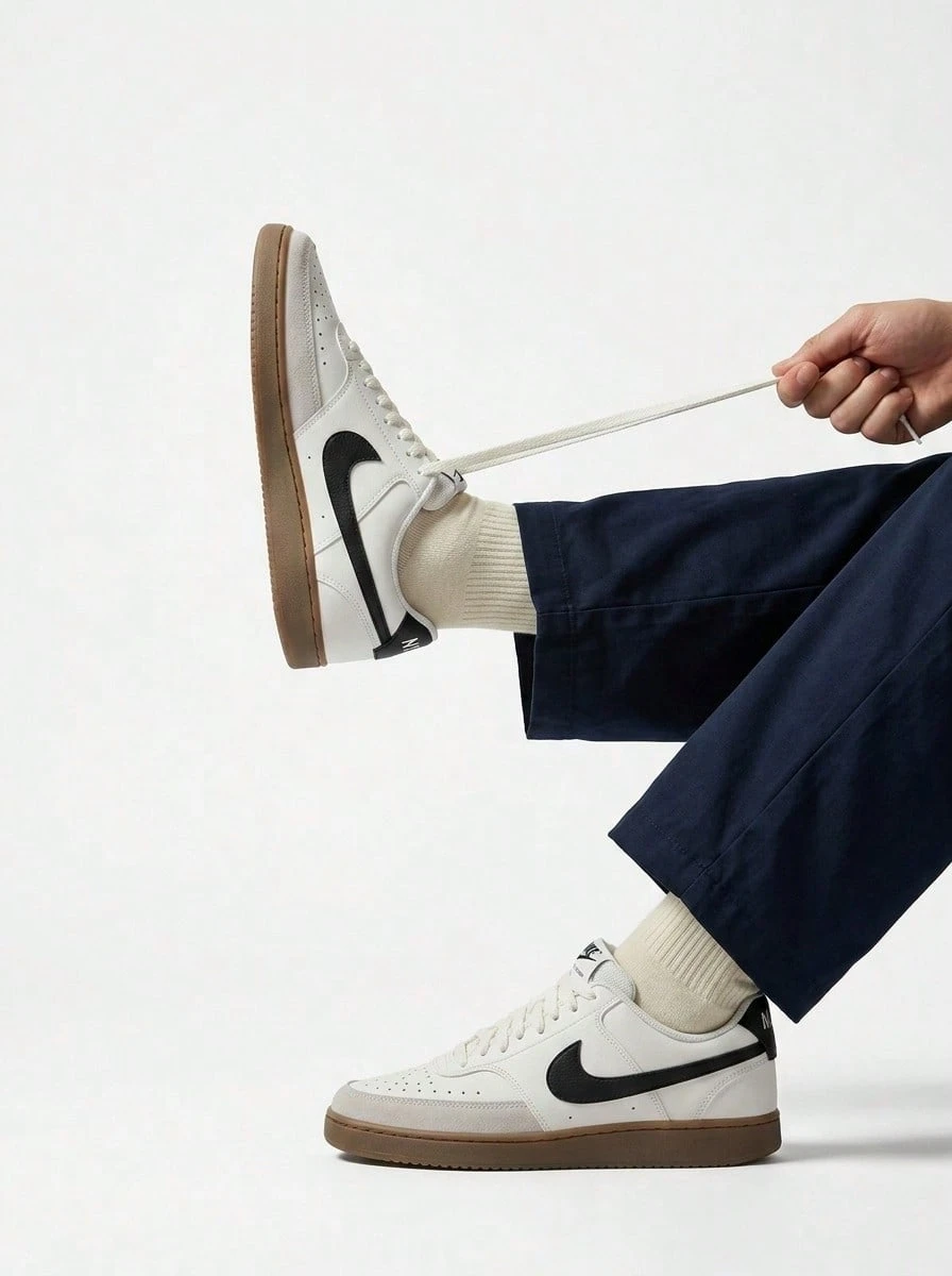 Nike Court Vision Men's Sneakers Sail/Light Orewood Brown/White/Black FQ8075-133 - Sail/Light Orewood Brown/White/Black - View 1