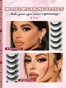 MAANGE 20 Pairs Fox Fairy Clear Band False Eyelashes, 2 Styles Long Curly Cat Eye Fluffy Strip Lashes, Lightweight Invisible Eyelash Band, Soft Faux Mink Lashes, Natural Dense Growth, Almond Eye Charming Eyelashes, Suitable For Women Travel, Party, Work Use - Black - View 7