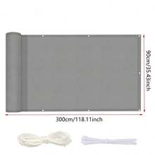 Balcony Privacy Screen, With Ropes And Ties, Sun-Shading And Heat-Insulating Garden Fence Cloth, Fence Protective Net, High Density And Durable, Suitable For Balcony, Garden, Yard - Gray & Beige - Multicolor - View 11