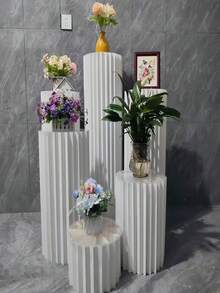 Foldable Round Display Stand, Roman Column Display Pedestal With Top Transparent Plate, Reusable And Easy To Install, Suitable For Wedding, Party, Holiday Decoration - D - View 5