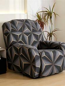 4/6/8pcs Printed Lounge Chair Cover - Suitable For All Seasons - Lounge Chair Cover For Office, Living Room, Home Decoration - Washable Sofa Cover - Black - View 9