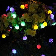 loyyz Solar Globe Outdoor String Light,IPX4 Cystral Fairy Light,12M/7M/5M Solar Garden Twinkle Light 8 Mode,Hanging Lighting For Outside Decor,Backyard,Porch,Yard,Christmas Tree,Balcony,Wedding,Advent, Easter,Christmas Colorful - Colored Light - View 7