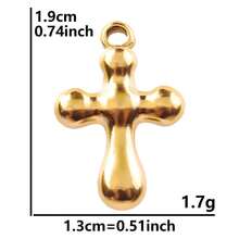 1pc Fashionable Punk Style 304 Stainless Steel Vacuum Electroplated Cross Pendant, Durable Cross Charm Suitable For Bag Decoration, DIY Jewelry Making, Necklace, Bracelet, Earrings - Picture - View 28