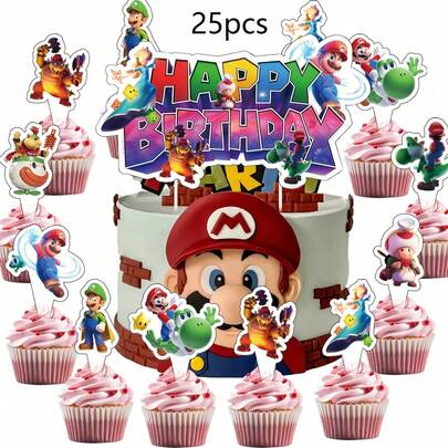 Hasbro 25 cái topper cắm bánh, topper cắm cupcake, trang trí sinh nhật, phụ kiện tiệc theo chủ đề, trang trí bánh