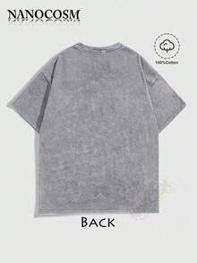 [100% Cotton] DVD Video Nostalgic Green Logo Vintage Gaming Print T-Shirt 2000s Aesthetic Retro Summer Shirt - Unisex Women & Men's Campus Daily Wear - Washed T - Grey - 查看 2