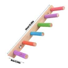 1PC Accessory Color Random Delivery Bird Frosted Perch Parrot Claw Grinding Perch Stand Tiger Skin Cockatiel Wooden Stick Toy Bird Cage Perch Accessory - Style A - View 3