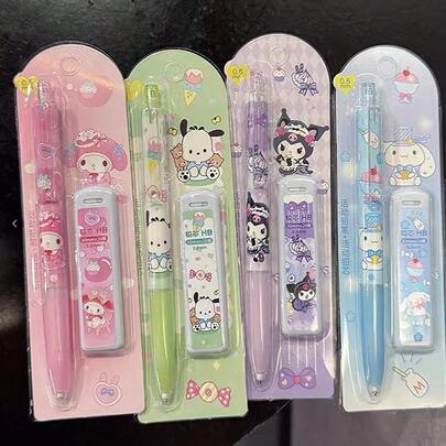 SANRIO 三丽鸥 Melody Kuromi   0.5mm 自动铅笔套装，办公文具礼品，学生奖品
