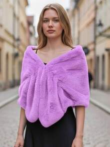 Women's Winter Plush  For Parties, Events, And Weddings - Elegant - 紅木色 - 查看 4