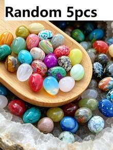 5/10/15/20/30/50/100pcs Natural Polished Gemstone Eggs, Large Polished Mineral Stone Eggs, Palm Chakra Eggs For Anxiety Relief, Chakra Balancing, Easter Decoration, Holiday Gift, Random Color - Natural Mineral Eggs - View 15