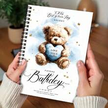 1 pieza Libreta de espiral con patrón de corazón de oso lindo, adecuada para trabajo, estudio, planificación diaria, también hace un regalo de graduación o cumpleaños pensativo, ideal para llevar un diario o tomar notas, alta capacidad de 100 páginas, te acompaña al escribir tu maravillosa vida diaria. - C - Ver 4