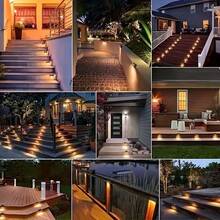 16 Packs Outdoor Solar Deck Lights, Waterproof Outdoor Decorate Lights, Solar Garden Lights, Outdoor Fence Lights, Solar Step Lights, Warm LED Lights, For Outdoor Stairs, Step, Fence, Garden, Balcony, Yard, Patio, And Pathway - Brown Shell - View 12