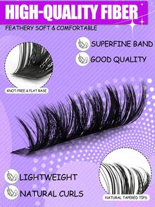 684pcs D-Curl Eyelash Clusters DIY Eyelash Extension Kit, 30D-100D Mixed Curl Individual False Eyelashes Set With Glue, Sealer And Tweezers, Beginner-Friendly Soft Fluffy Lashes For Daily, Date, Wedding, Party, Holiday Gift - Multicolor - View 7